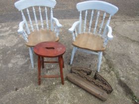 2 chairs, stool and one other