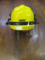 Draper safety helmet with defenders and visor