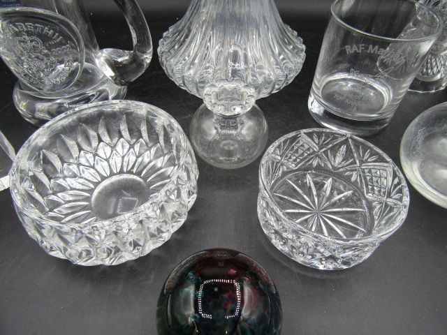 Crystal decanter, RAF Marham glass, paperweight and other various glass wares - Image 7 of 7