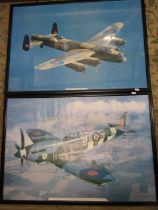 Spitfire and Avro prints in poster frames 93x65cm