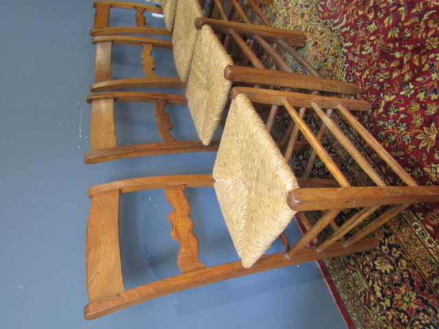 set 4 Dutch rush seat chairs 'Van Gogh style' (from the painting)  good condition - Image 2 of 5