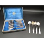 A boxed former Soviet Union (now Ukraine) plated tea spoon set 'Classic pattern' 1960 -1980 era, and