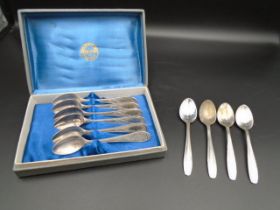 A boxed former Soviet Union (now Ukraine) plated tea spoon set 'Classic pattern' 1960 -1980 era, and