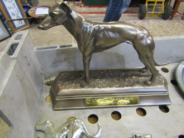 Greyhound racing trophies inc figures, glasses, plaques etc - Image 3 of 6