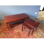 Stag coffee table and 2 side tables