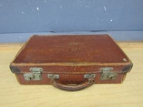 Vintage leather case used by a young girl to take her books to school in the early 1990's with