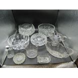 Quality glass bowls and ashtrays etc