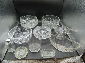Quality glass bowls and ashtrays etc