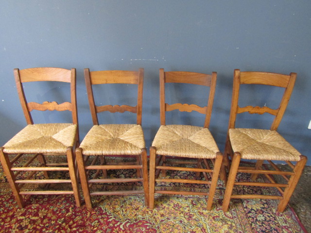 set 4 Dutch rush seat chairs 'Van Gogh style' (from the painting)  good condition