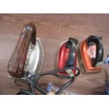 3 mini vintage travel irons- for display