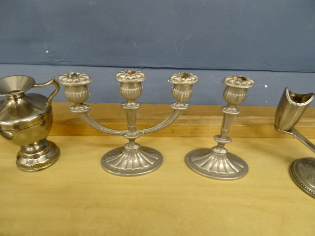 Silver plated candelabras and candlesticks etc - Image 4 of 5