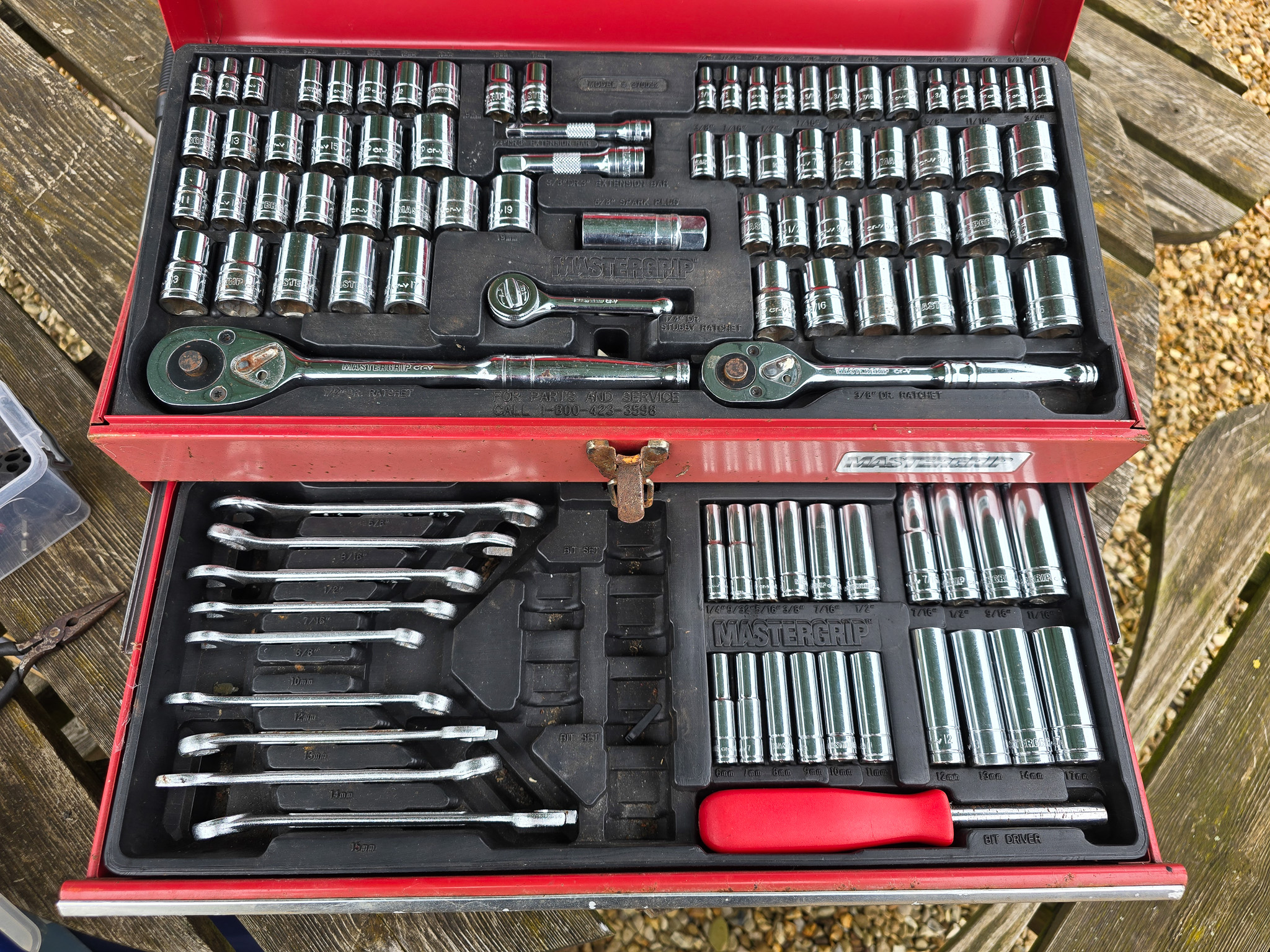 Master Grip Comprehensive Socket set with 1/4" 3/8" 1/2" Ratchets and sockets 1 socket and one