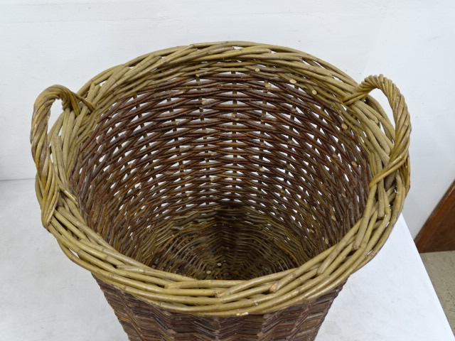 Very strong wicker log basket H55cm Diameter 50cm approx - Image 2 of 3