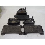 3 Large T H Booth & Sons Makers & Patentee Leeds tailor gas irons No's 15210, 10685 and 10094 ,