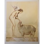 Michael Parkes (b.1944) American, An Angel's Touch, signed and numbered 3/25 AE, lithograph, 102 x