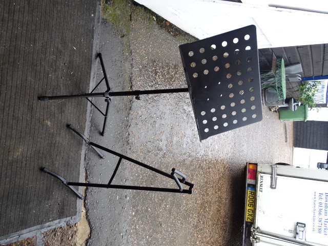 Adjustable music stand and guitar stand