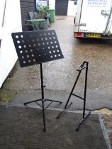 Adjustable music stand and guitar stand