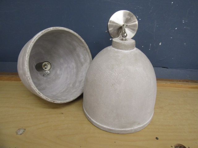 A pair large stoneware lightshades 26cmDia