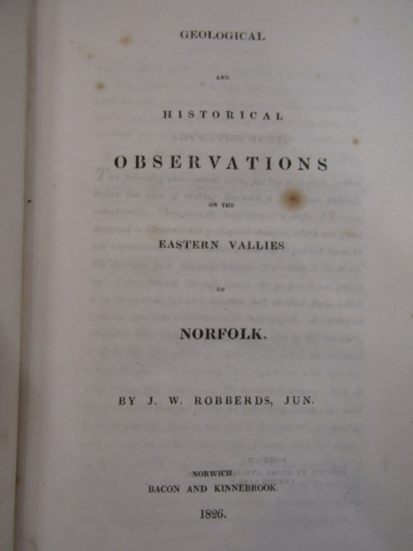 Historical Observations of Eastern Vallies of Norfolk by J.W Robberds, Bacon and Kinnebrook 1826 - Image 2 of 4