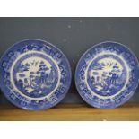 Spode willow pattern chargers 38cm dia