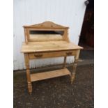 Vintage pine wash stand with drawer and mirror H106cm W84cm D44cm approx