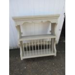 A painted plate rack wall unit 65x79cm