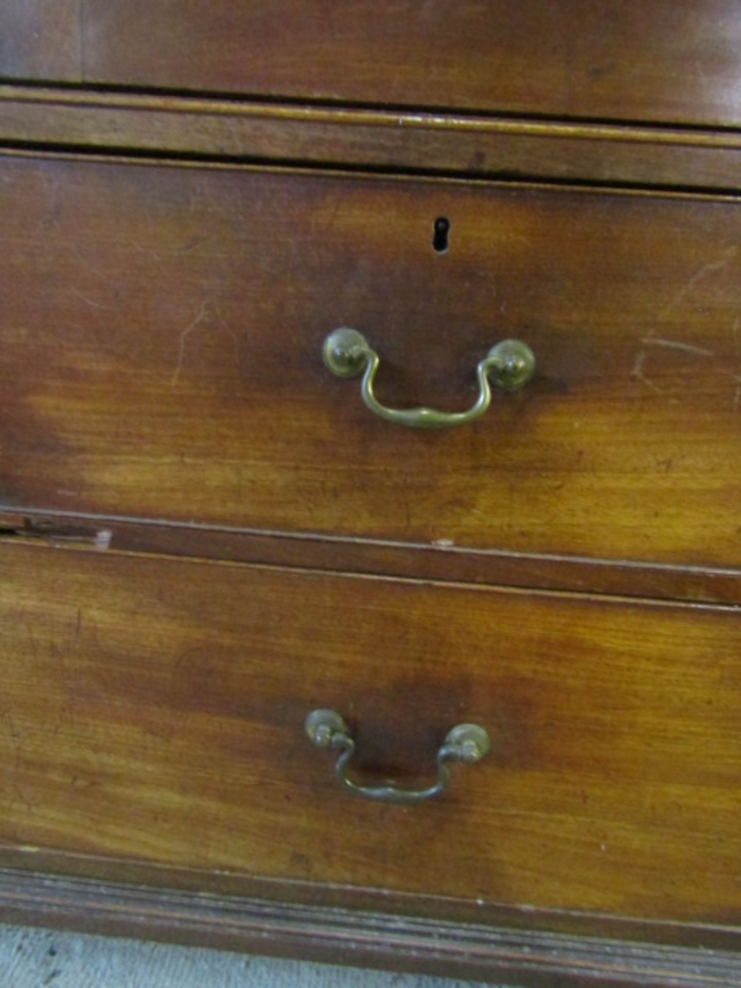 Mahogany linen press/cupboard with brass handles (needs some restoration, beading missing around - Image 6 of 13