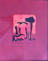 Nude study Etching on red paper no. 68/90 artist unknown