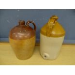 2 Stoneware flagons. Tallest H40cm approx