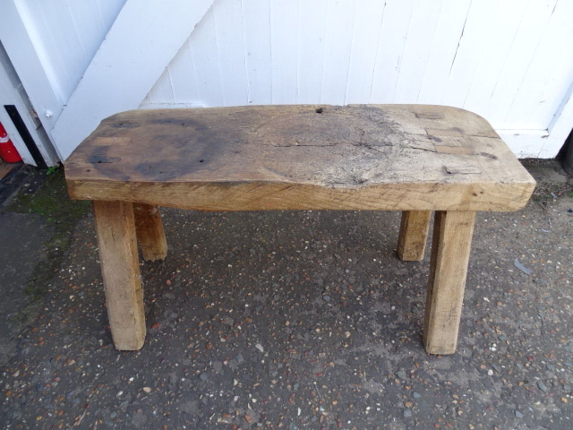 Antique elm pig bench H53cm W100cm D36cm approx