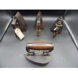 4 assorted gas stove irons to include R & A Main Ltd, Taylor & Wilsons champion, Cannon, etc