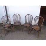 Set of 4 stick back kitchen chairs