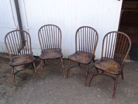 Set of 4 stick back kitchen chairs