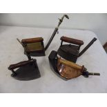 4 assorted gas irons to incl 2x J Dowling & co Engineers London, Innerd & Young Under Engineer