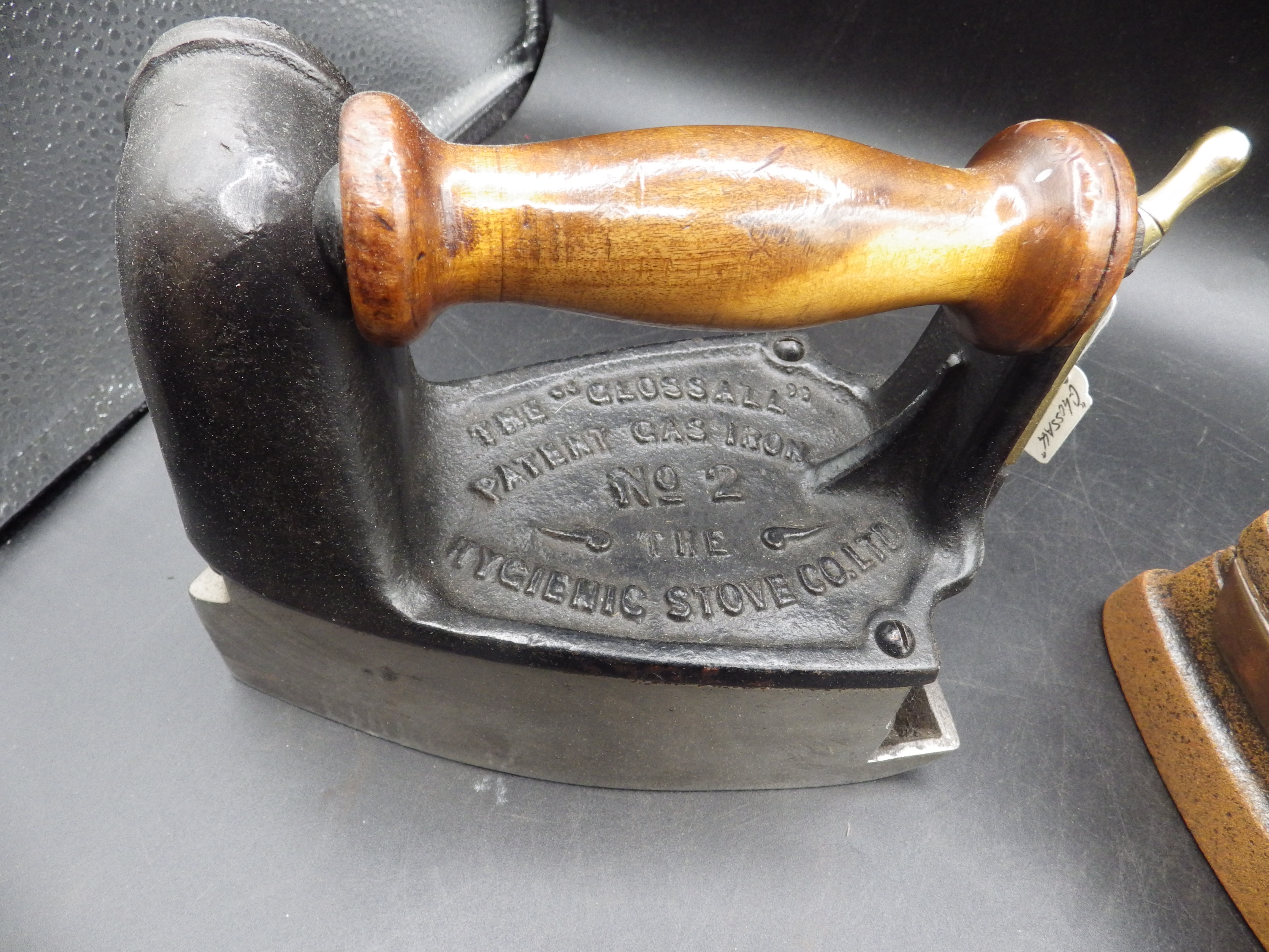 The L & H Co Ltd New "Cook" high pressure gas iron with brass shield together with the Glossall - Image 2 of 5