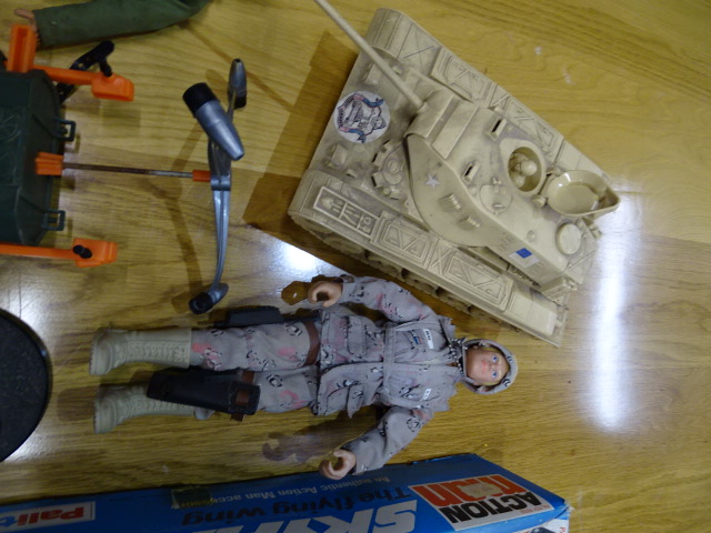 Vintage boxed Palitoy Action Man 'Skyhawk', G.I.JOE action figure and diecast cannons to include - Image 3 of 7