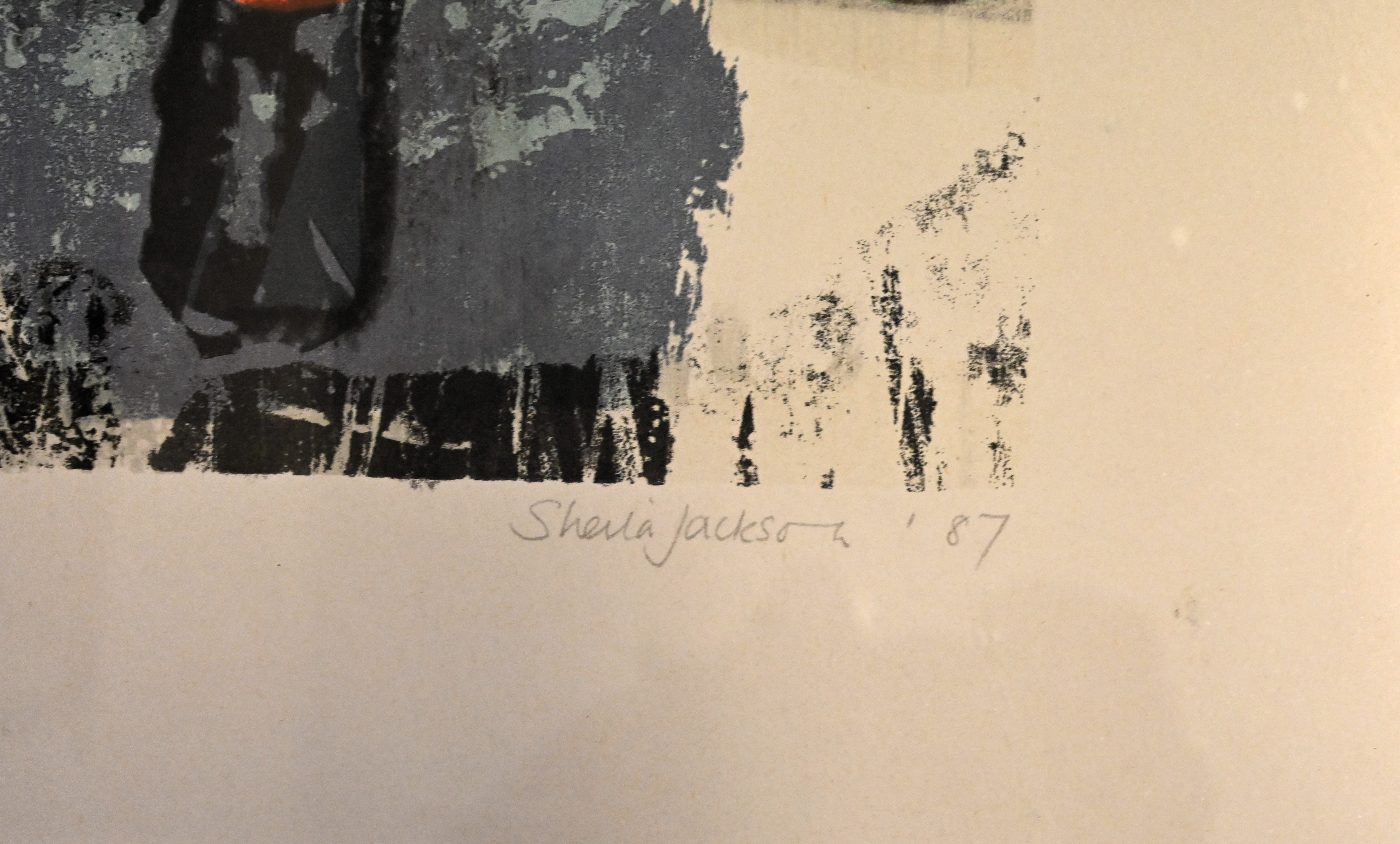 Sheila Jackson, (BRITISH 20TH CENTURY) 'Toucans' an expressive textured silkscreen print numbered - Bild 4 aus 4