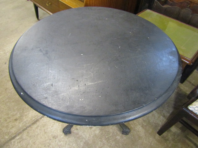 cast iron pub table with wooden top - Image 2 of 3