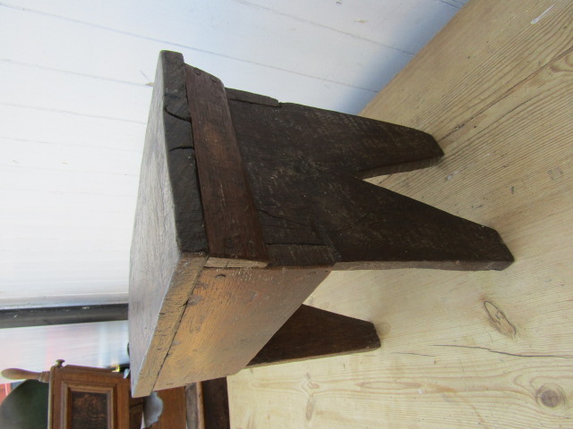 Antique Miniature oak stool - Image 2 of 3