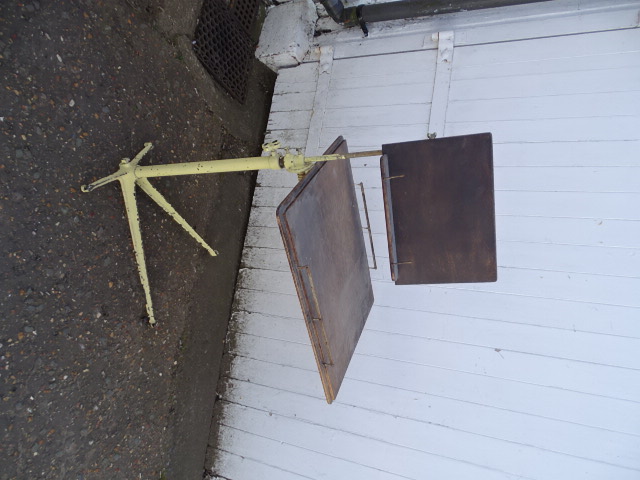 Vintage adjustable over bed table with book stand