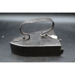 Vintage box iron with metal handle and slug