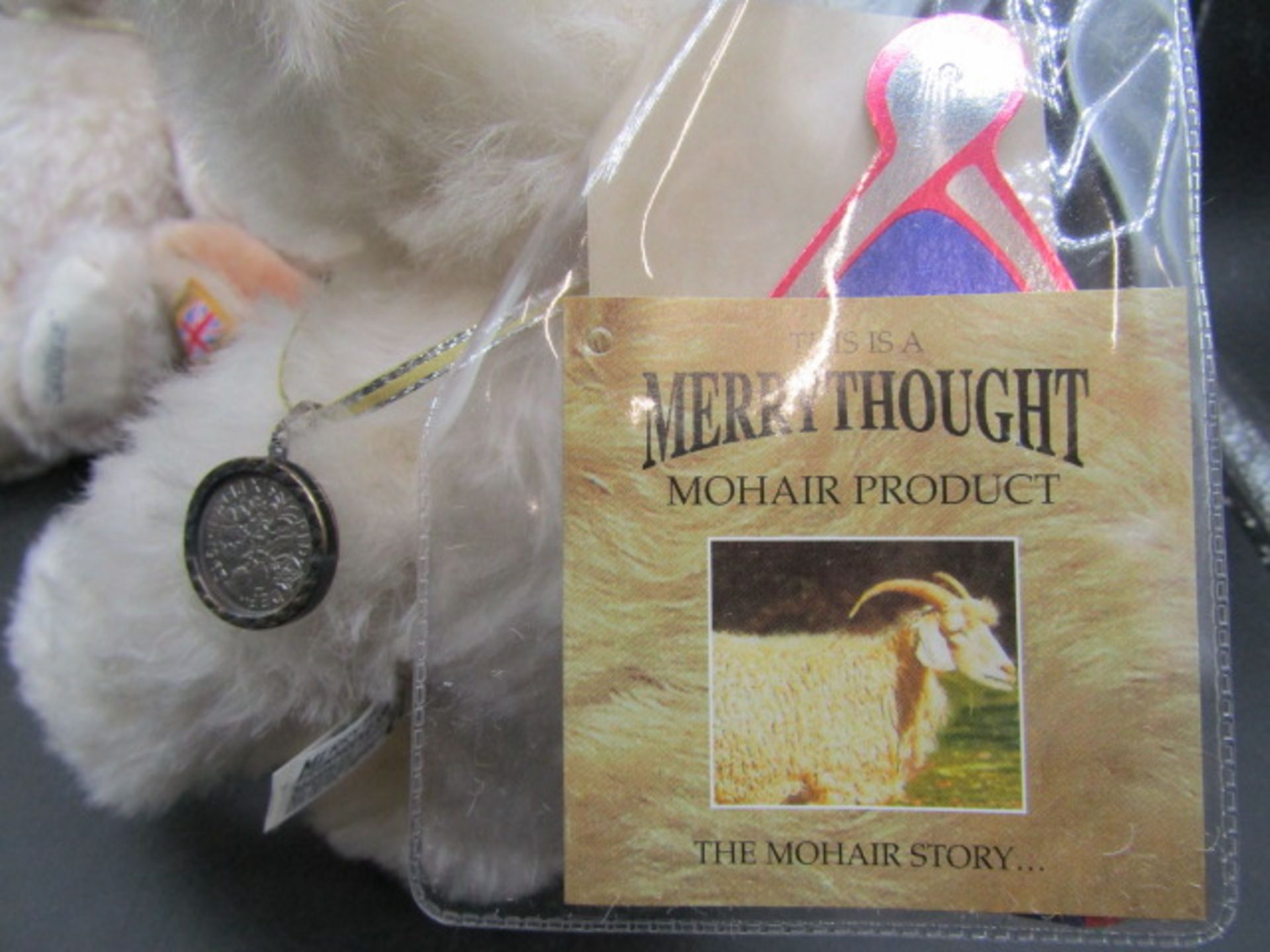 Merrythought ltd edition bears each with a coin around their neck- Ha'penny, Shilling and Sixpence - Image 5 of 7