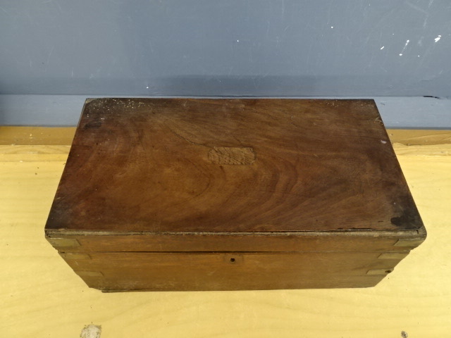 Mahogany writing slope with drawer (in need of restoration) - Image 2 of 4