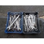 2 Trays of spanners