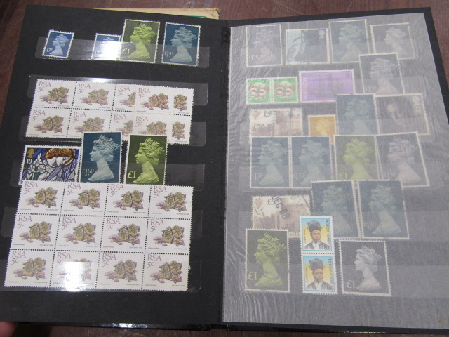 Postage stamps- a sleeved stock book mainly ERII many high value used and mint (a few blocks) - Bild 5 aus 7