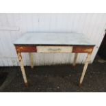 A vintage metal table