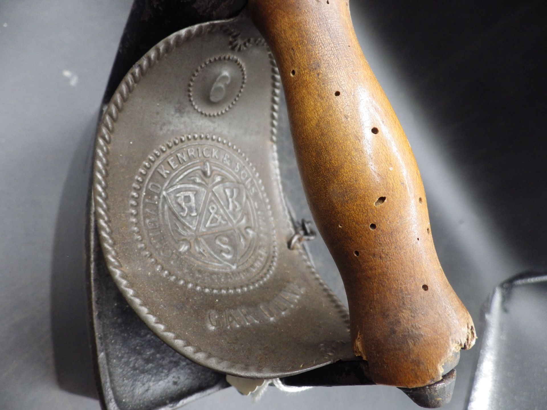 2 fuel irons to include the Burnot patent fuel iron with lever spring bolt and ash guard together - Image 4 of 4