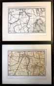 Four framed OS maps dated circa 1901-1904 of Wiggenhal St. Peter area