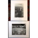 Two black and white photographs of New York,