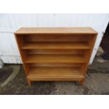 Oak bookcase on legs with dovetailed corners H94cm W92cm D26cm approx